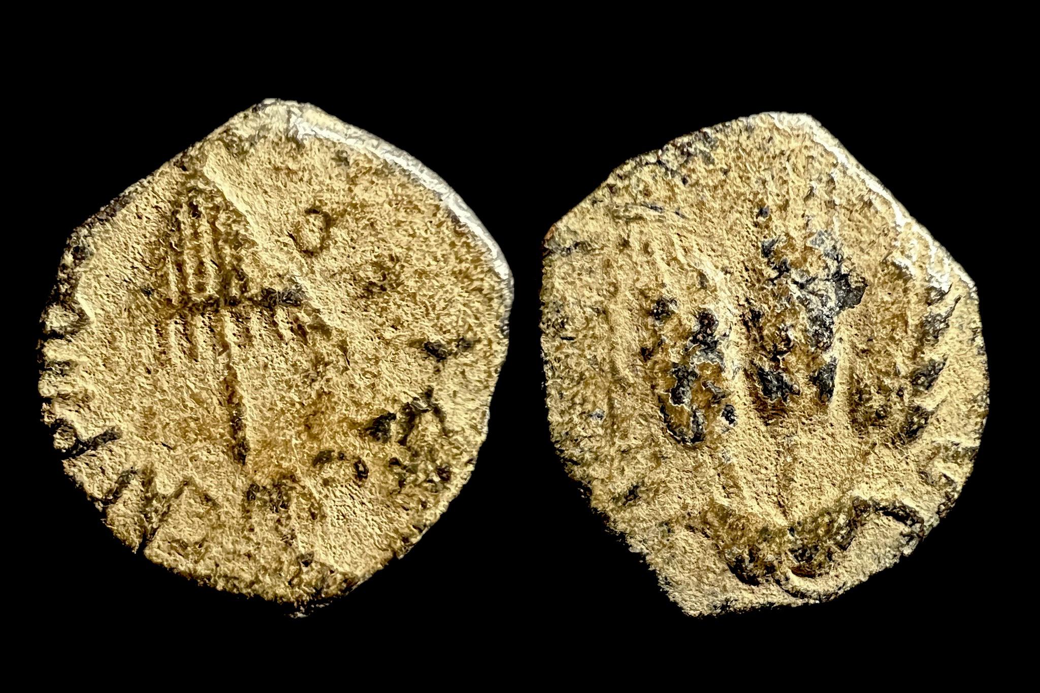 I. Agrippa Herod (i.sz. 37-44) Jeruzsálem Judea prutah előlap BACIΛEΩC AΓPIΠA hátlap L Ϛ Ref Hendin 1244