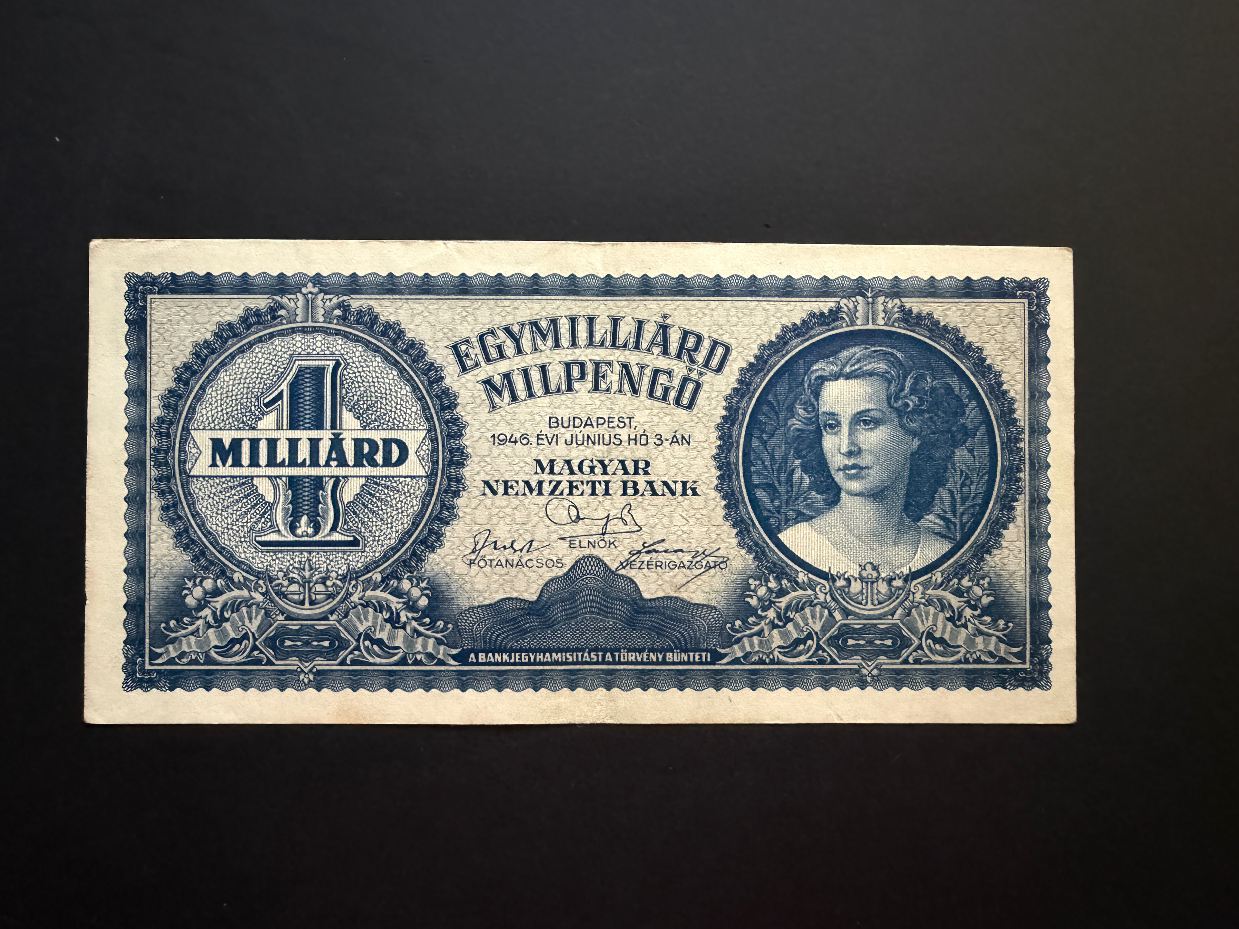 Egymilliárd Milpengő (1946) Adamo P34 EF
