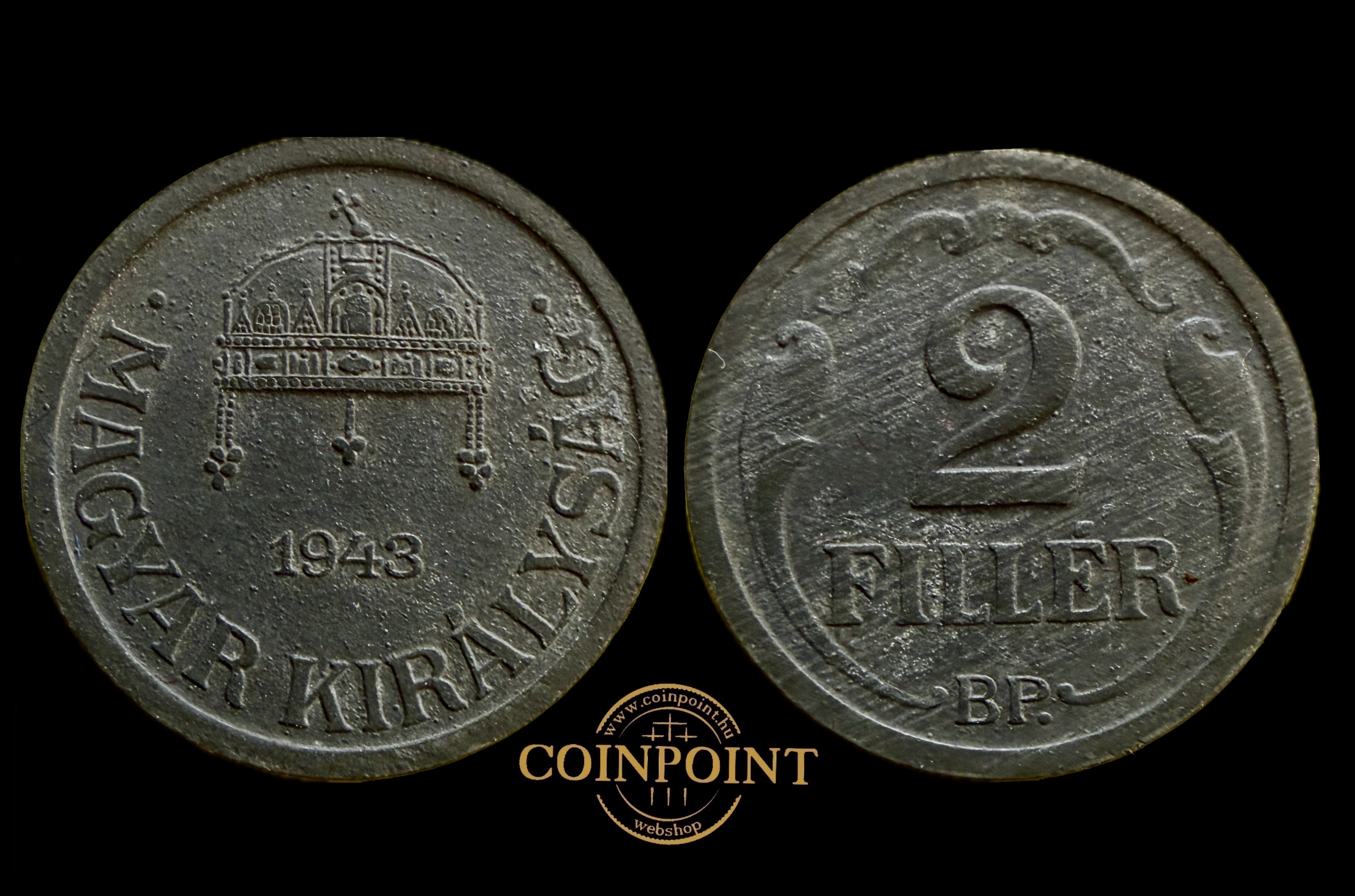 Magyar Királyság 2 Fillér 1943 BP Adamo P2.3