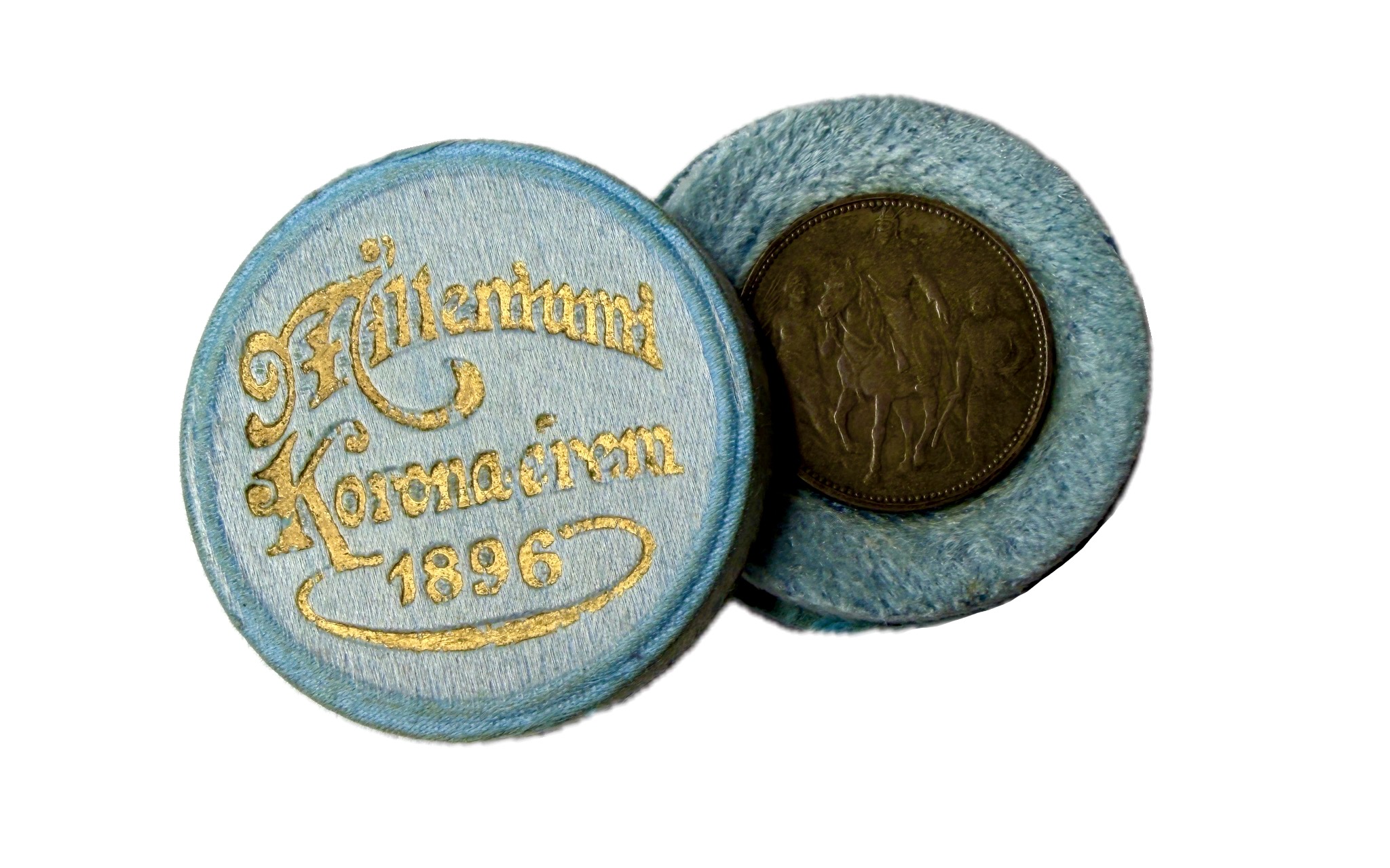 Ferenc József 1 Korona 1896 RRR!Milleneumi díszkiadás (világoskék aranyozott)