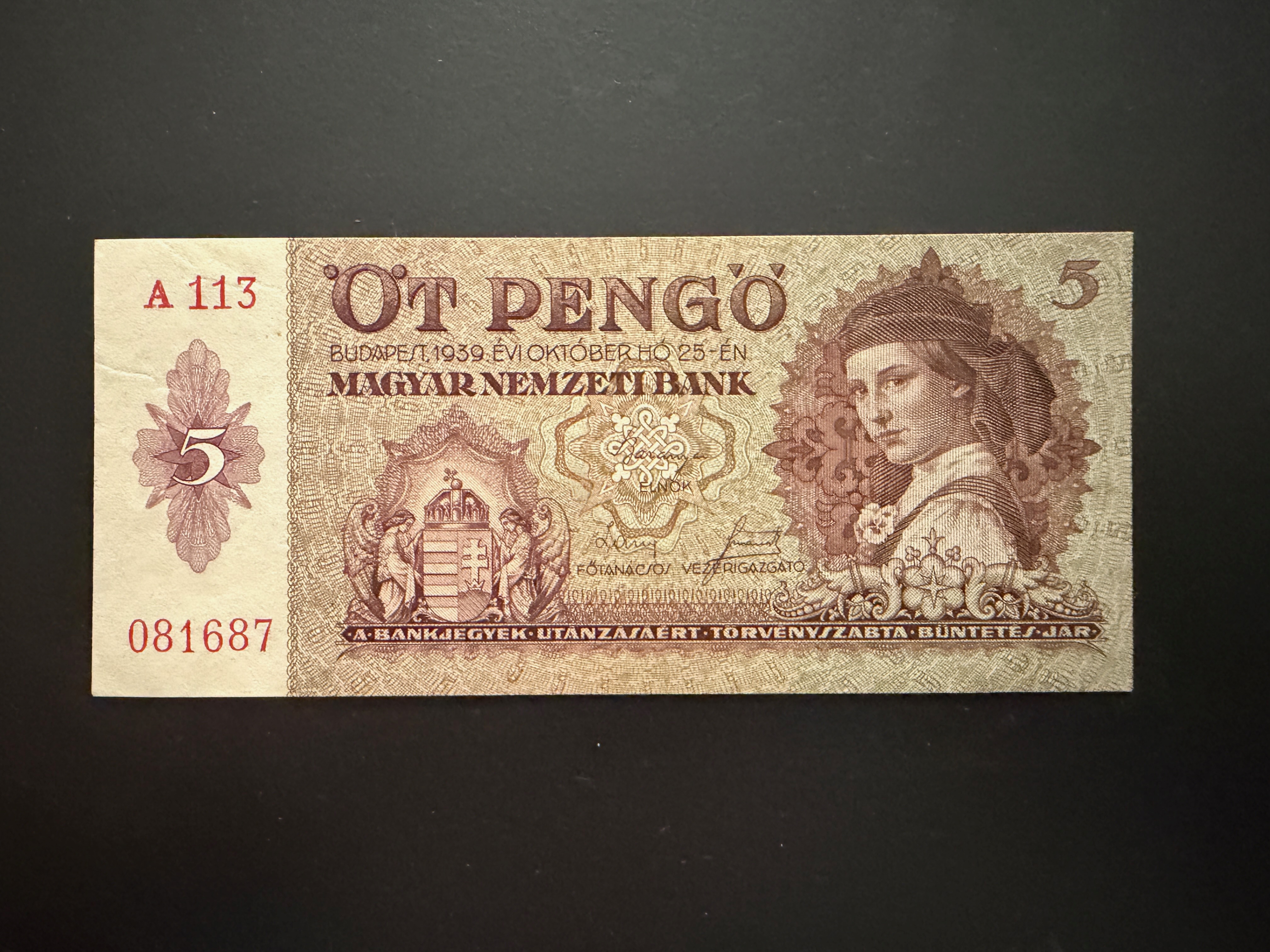 Öt Pengő (1939)A Adamo P6 EF