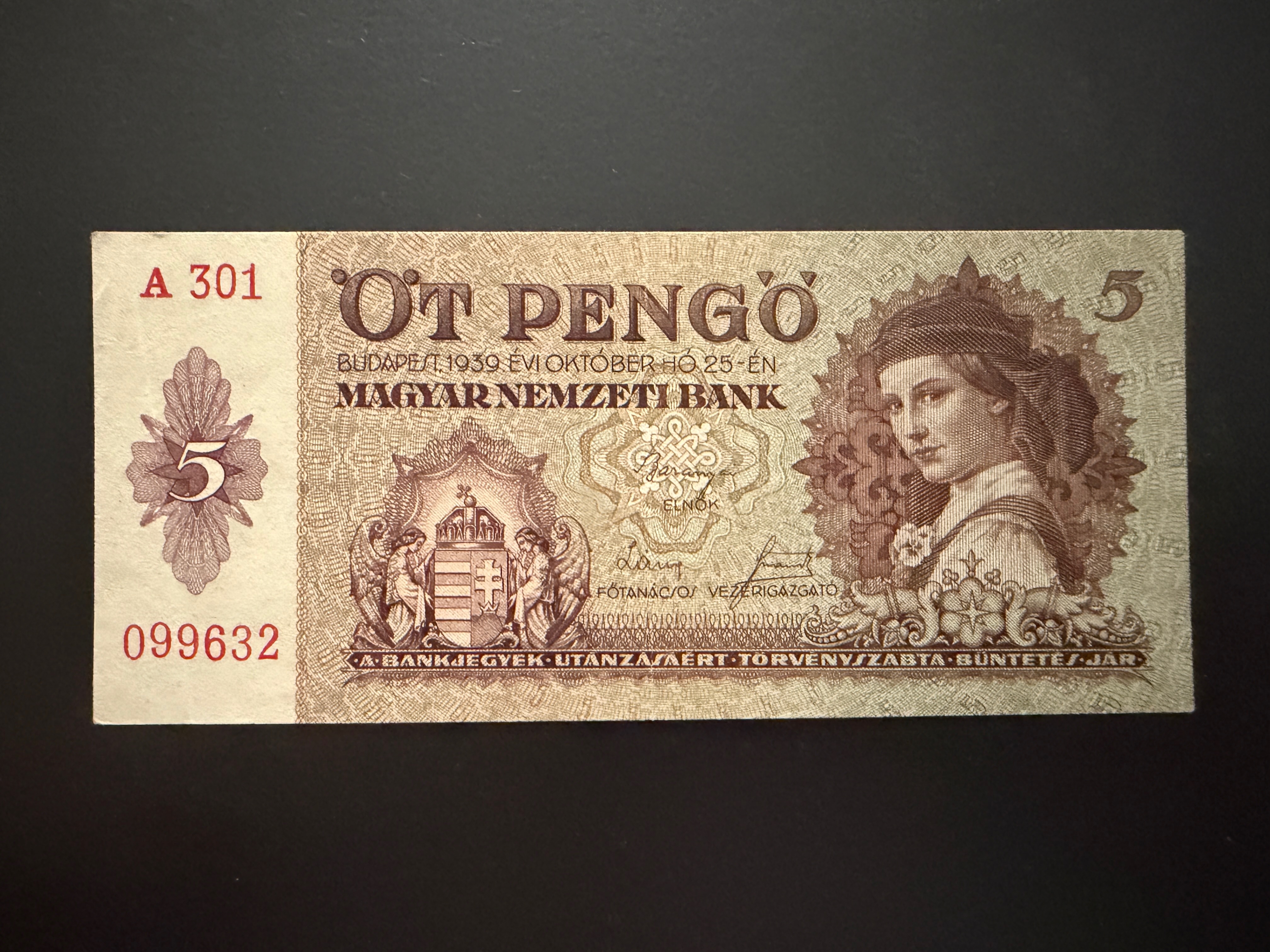 Öt Pengő (1939)A Adamo P6 EF