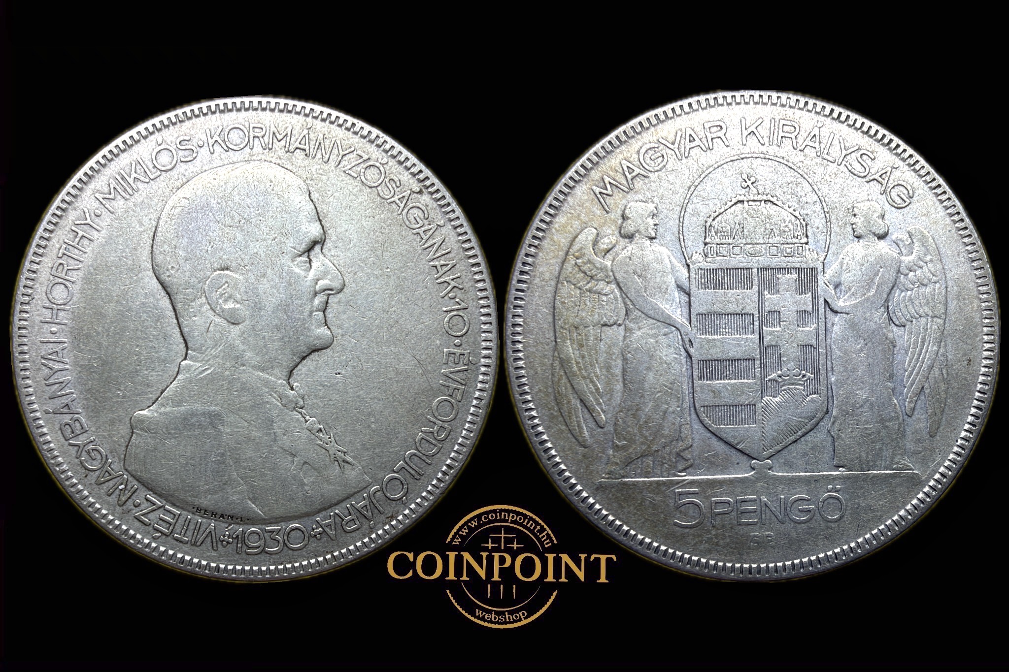 Horthy 5 pengő (1930) Adamo P8